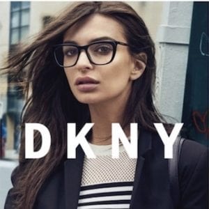 Woman wearing large DKNY Glasses