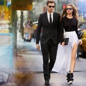 Couple wearing DKNY Glasses