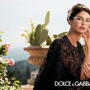 Woman wearing nude Dolce & Gabbana Glasses