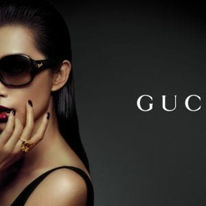 Woman wearing gucci glasses