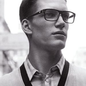Man wearing Emporio Armani Glasses