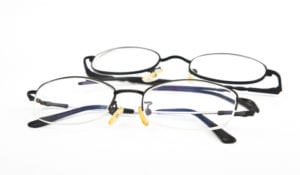 two pairs of eyeglasses