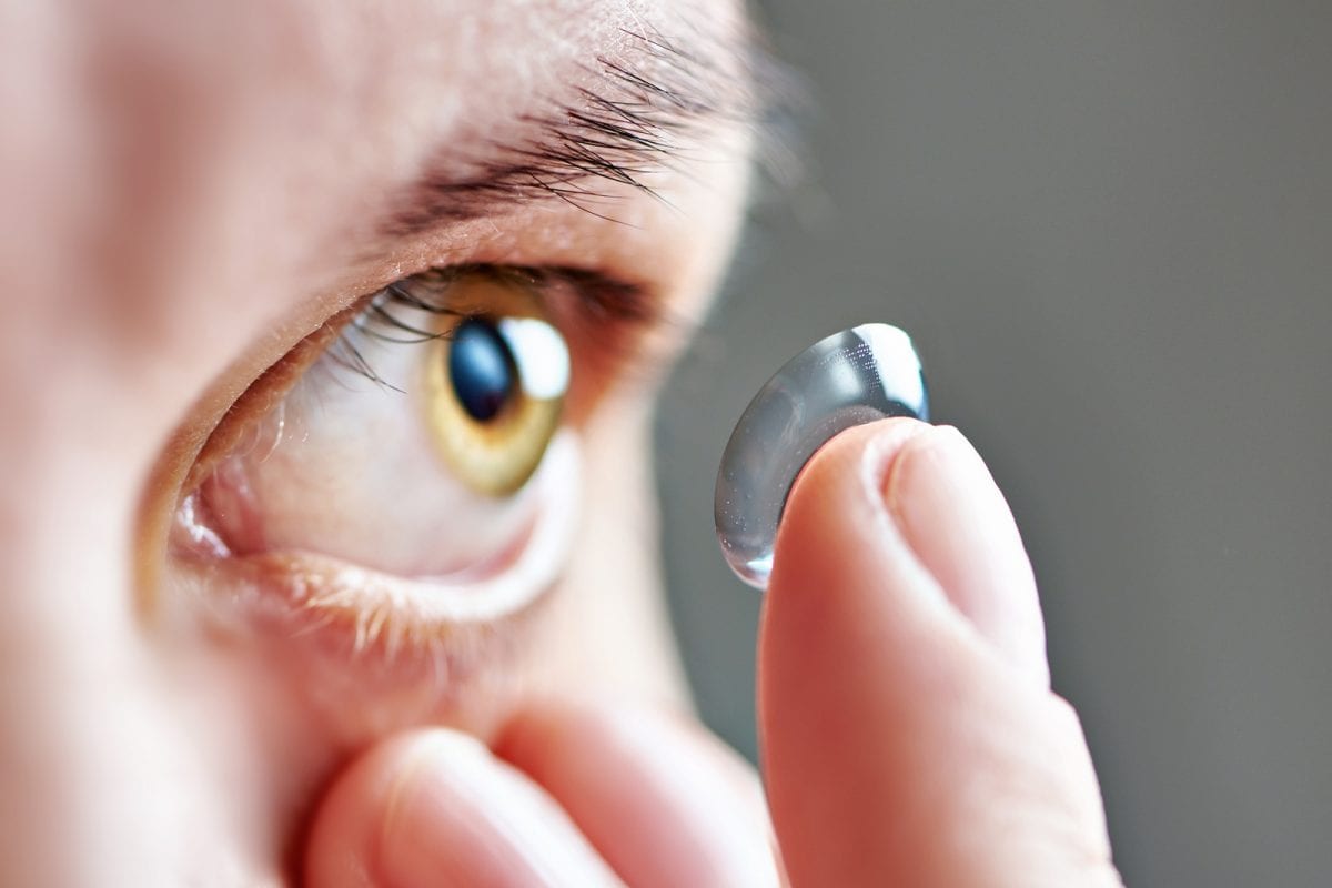 A woman using contact lenses at training centre edmonton