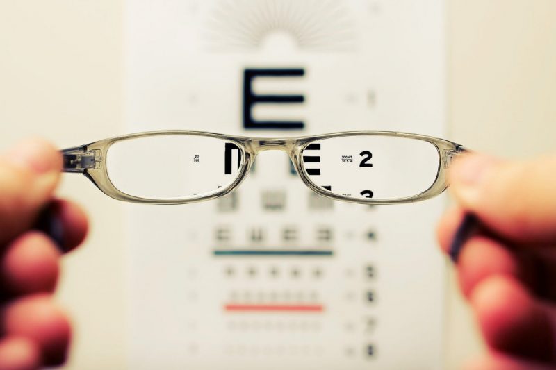 Walk-In Eye Clinic Test with glasses
